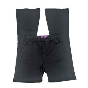 Edikted Women's Small Black Shiny High Waisted Flare Bell Bottom Jeans Retro Y2K